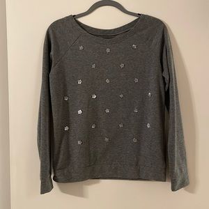 Sequin crew neck sweater